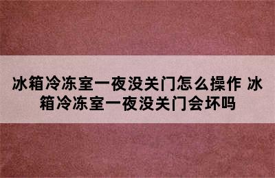 冰箱冷冻室一夜没关门怎么操作 冰箱冷冻室一夜没关门会坏吗